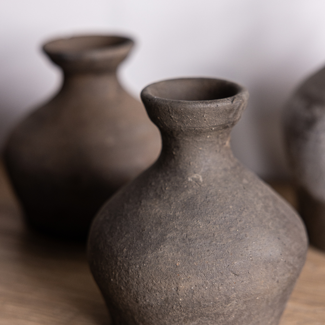 Vintage Black Grey Vase By Luxe B Co. 