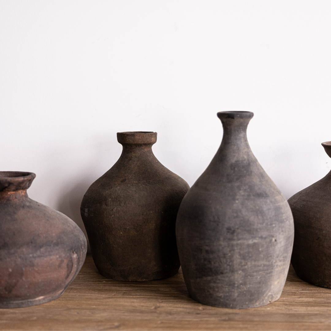 Vintage Black Grey Vase By Luxe B Co. 