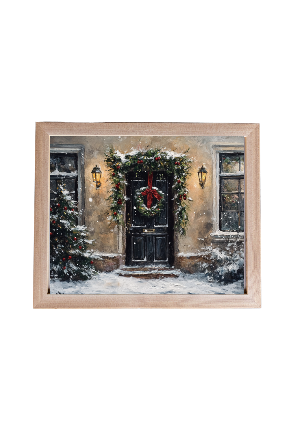 Vintage Holiday Door Framed Art | 038