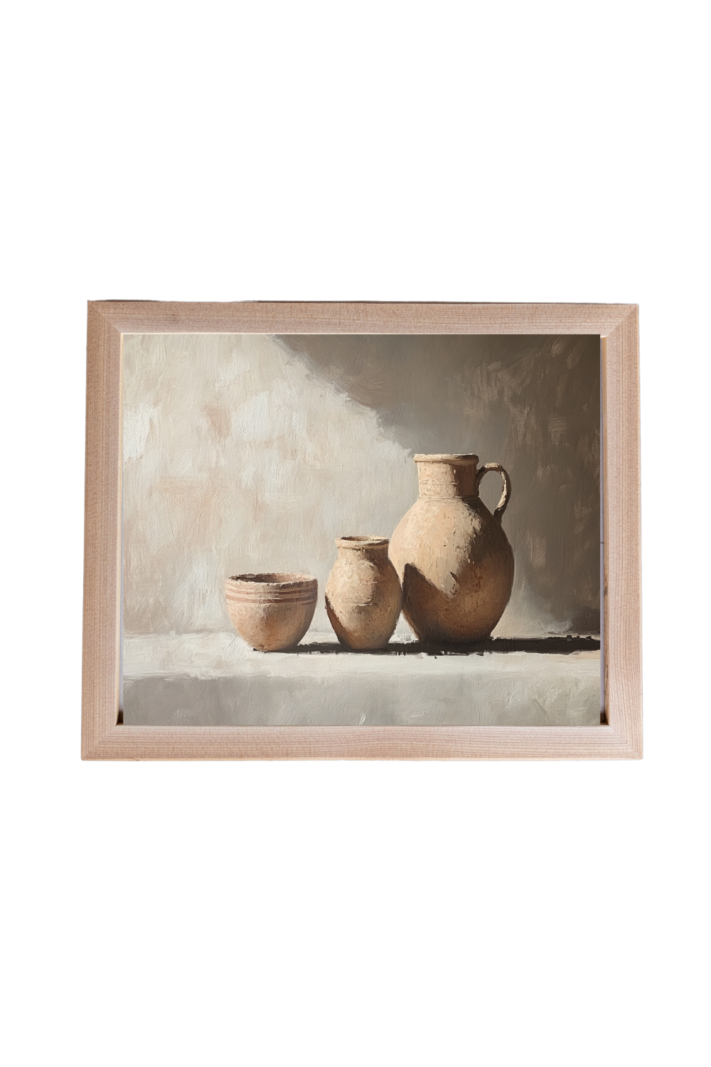 Vintage Beige Pottery Framed Art | 026