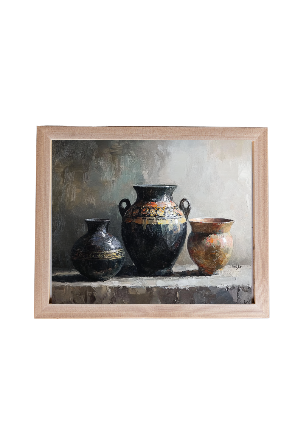 Vintage Black Pots Framed Art | 039