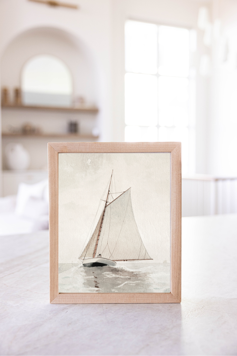 Sailboat Pine Framed Art | 110