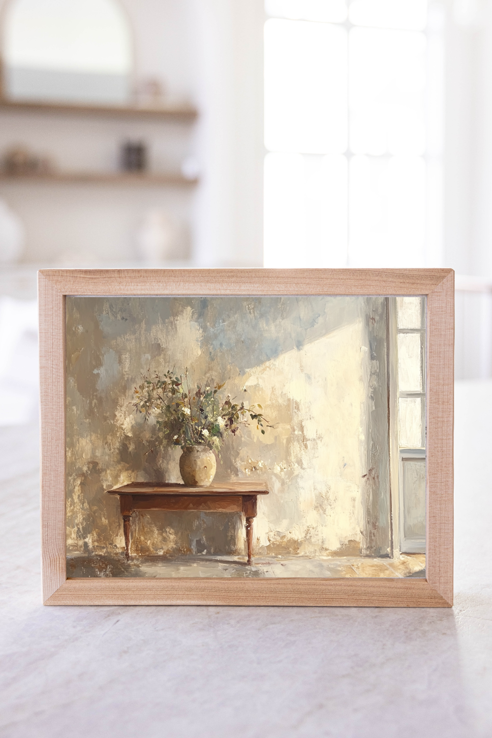 Vintage Dried Flower Pot Framed Art | 011