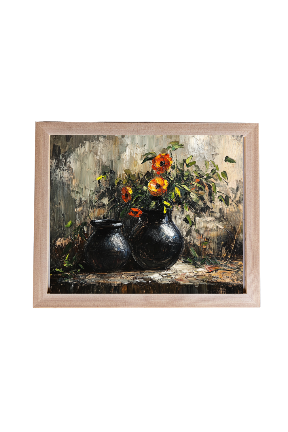 Vintage Flower Moody Pots Framed Art | 040