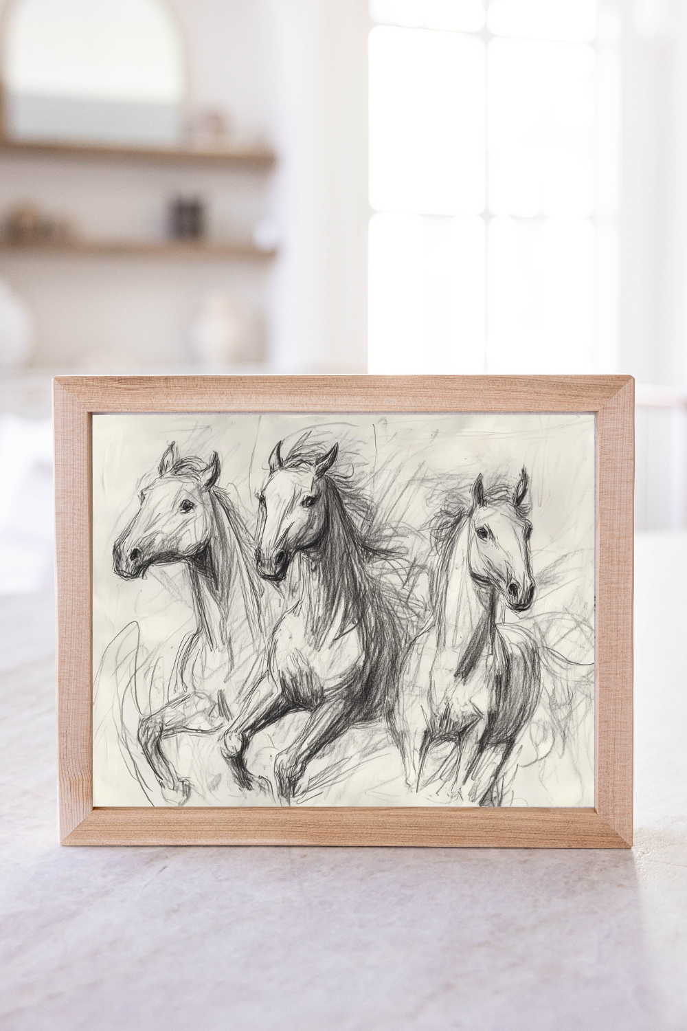 Vintage Horse Sketch Framed Art | 023