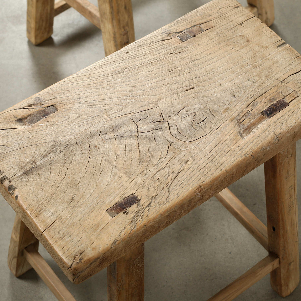 Vintage Inspired Rectangular Stool | By Luxe B Co.
