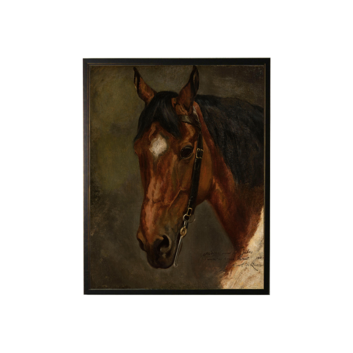 Vintage Oil Painting Horse Portrait Framed Art | By Luxe B Co.