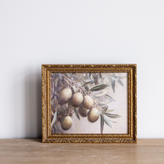 Vintage Olives | French Brass Gold Mould Framed Art | By Luxe B Co.