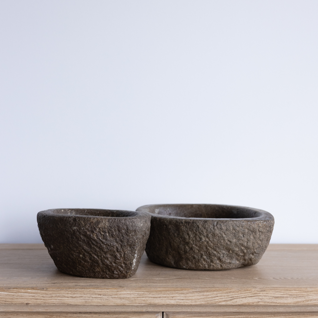 Vintage Oval Stone Mortar | By Luxe B Co