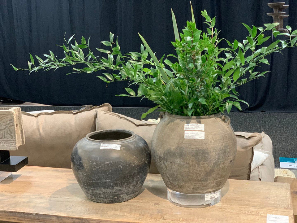 Vintage Pottery Pot Charcoal | By Luxe B Co.