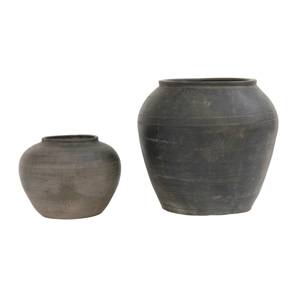 Vintage Pottery Pot Charcoal | By Luxe B Co.