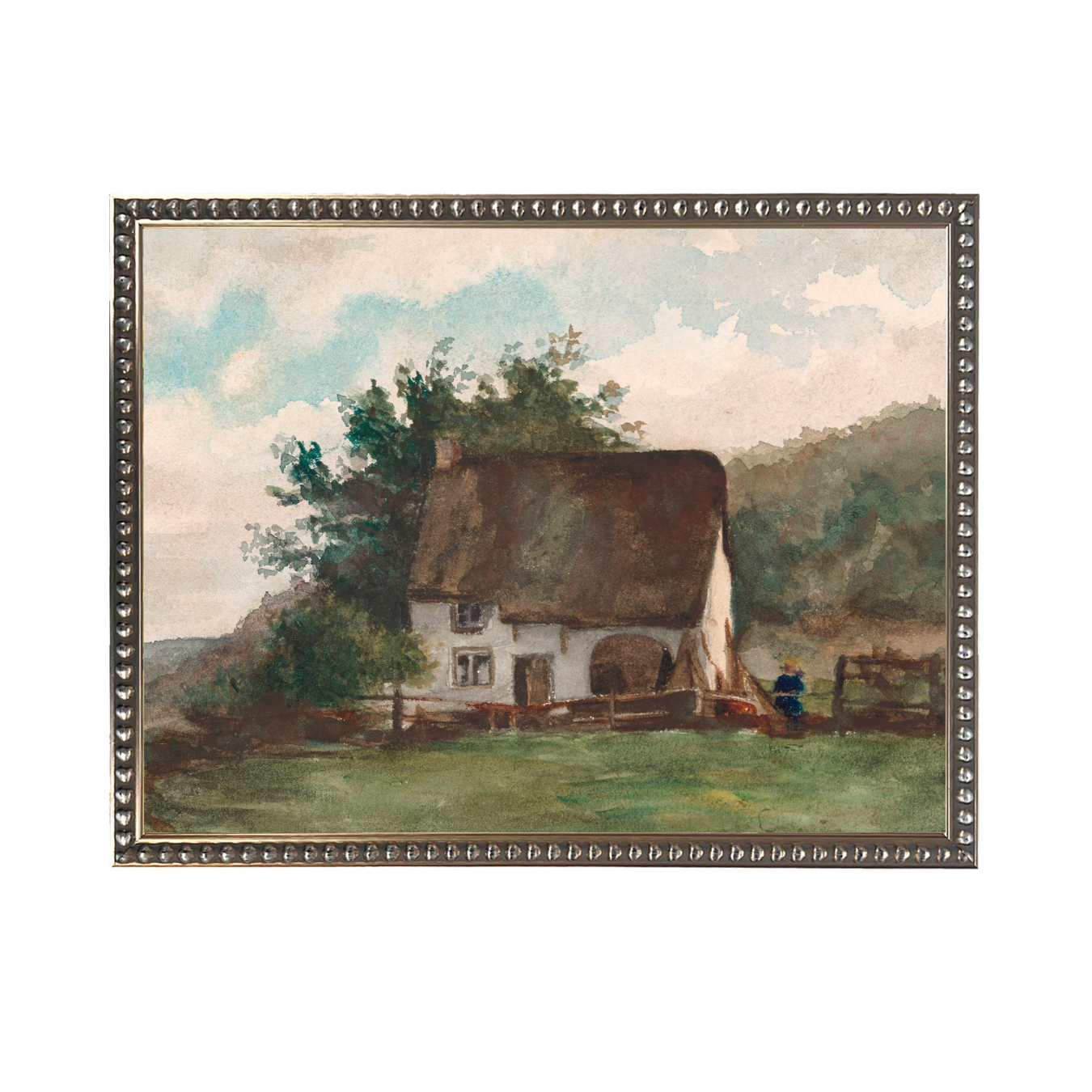 Vintage Watercolor Cottage House Framed Art | By Luxe B Co.