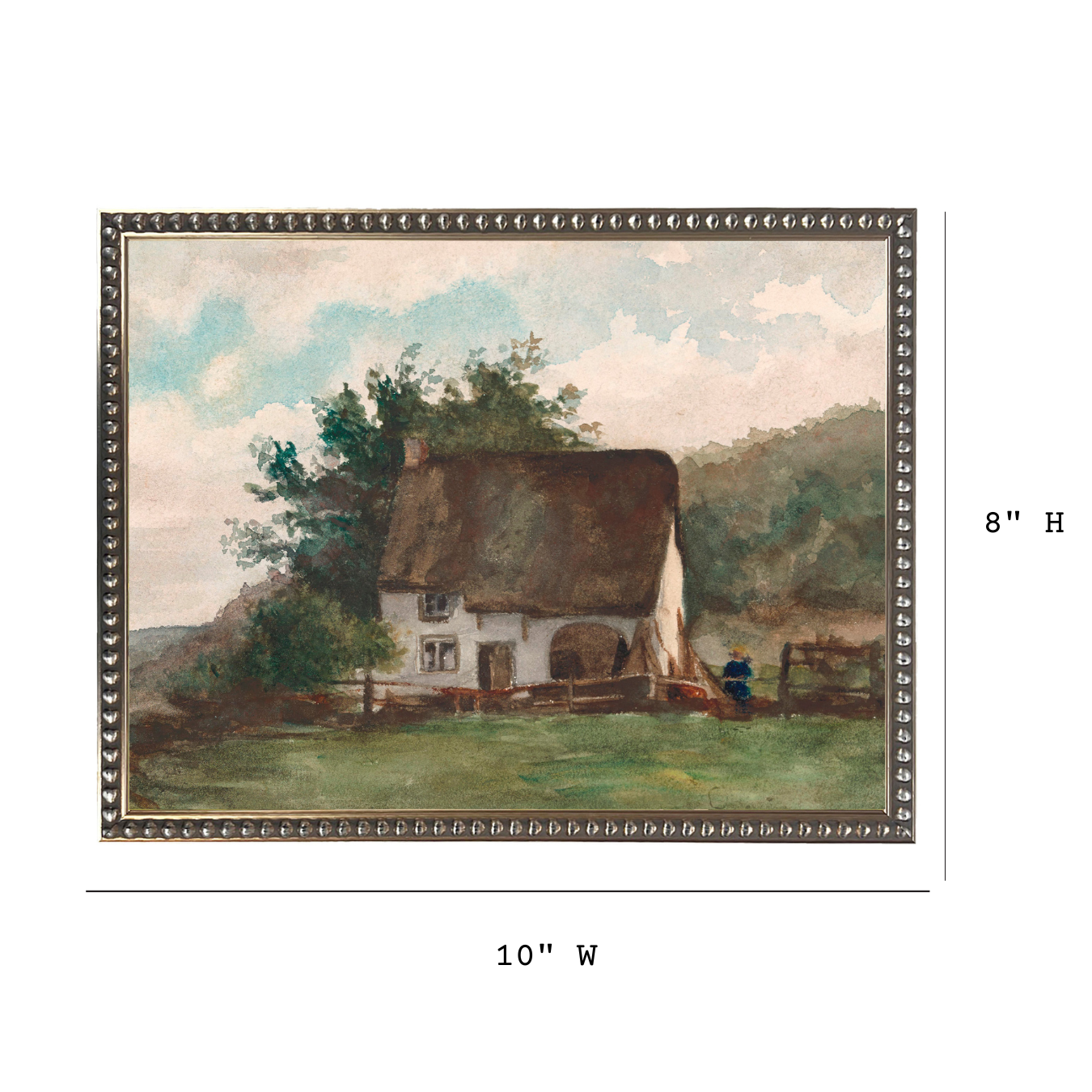 Vintage Watercolor Cottage House Framed Art | By Luxe B Co.