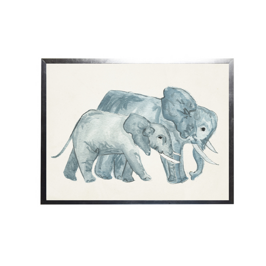 Vintage Watercolor Elephant Framed Art | By Luxe B Co.
