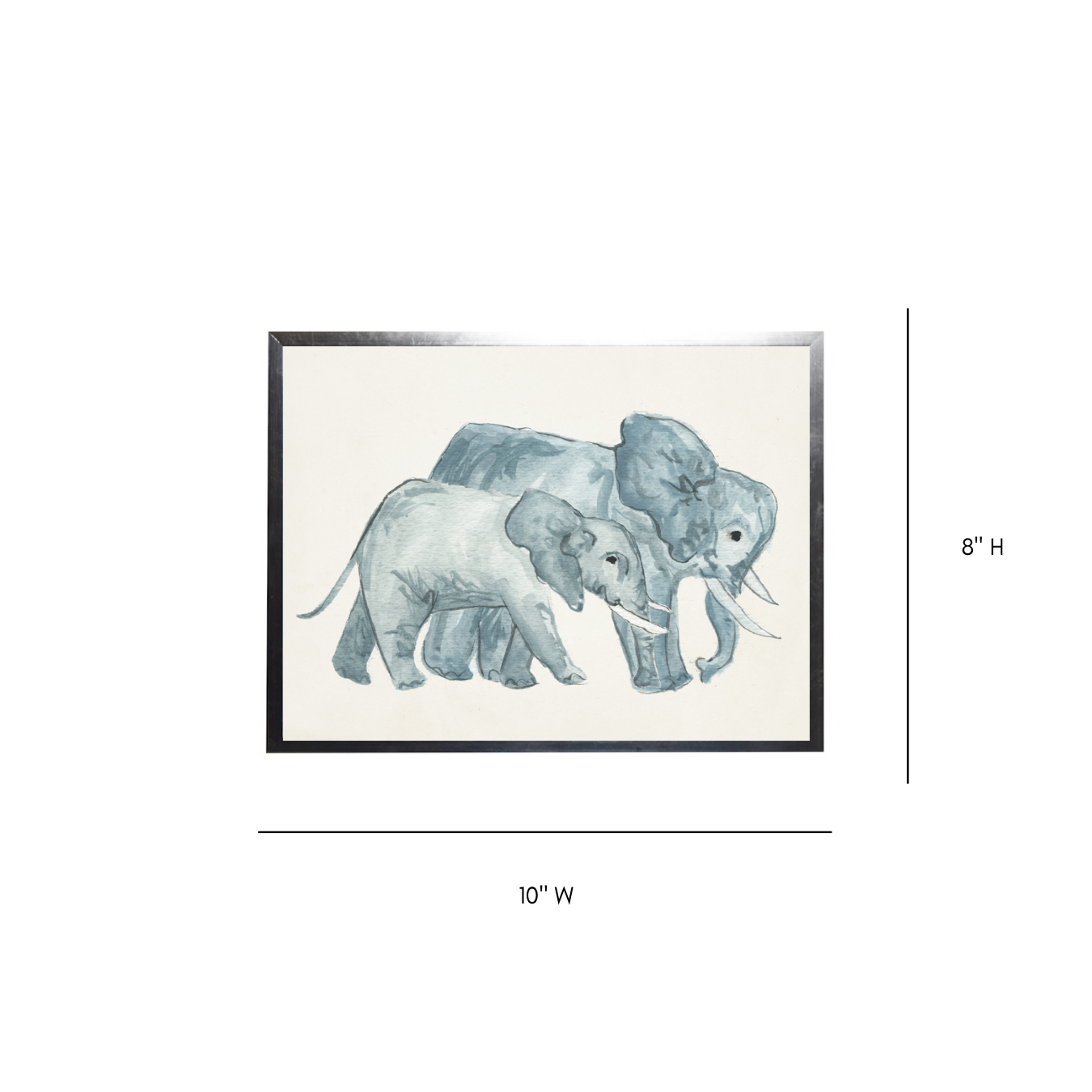 Vintage Watercolor Elephant Framed Art | By Luxe B Co.