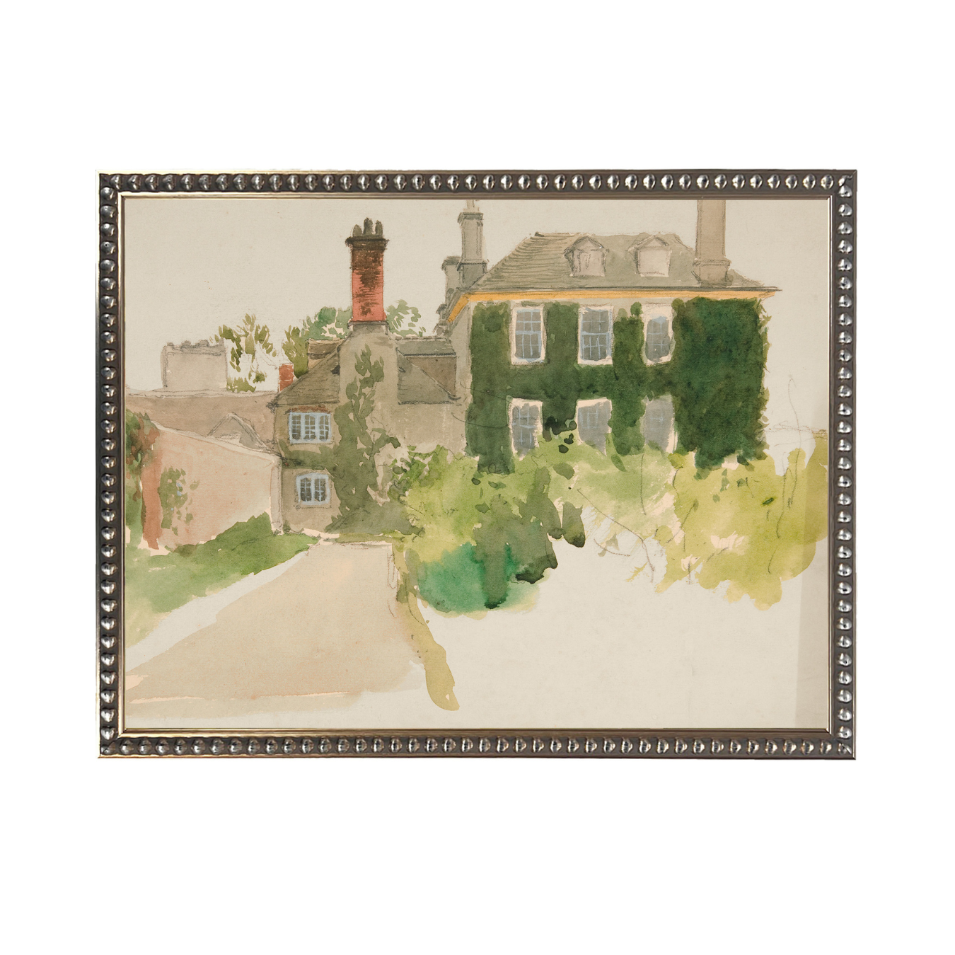 Vintage Watercolor Green House Framed Art | By Luxe B Co.