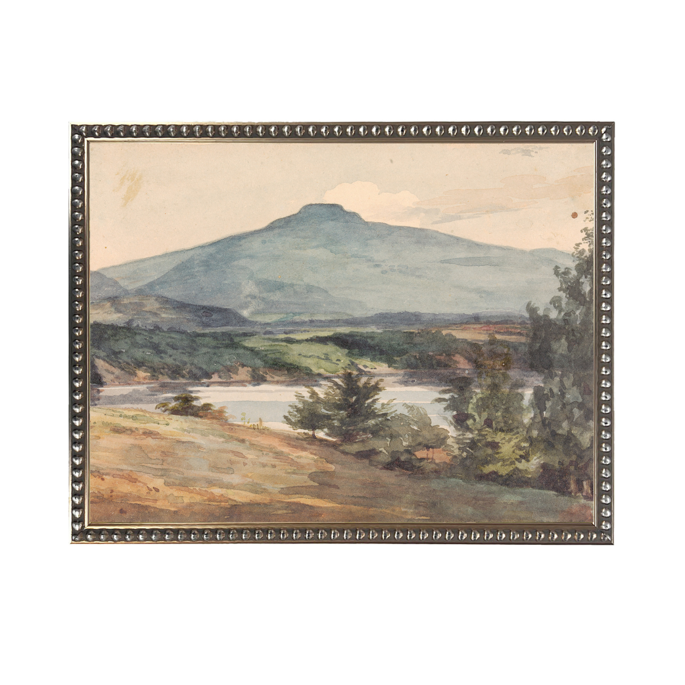 Vintage Watercolor Mountain Landscape Framed Art | By Luxe B Co.