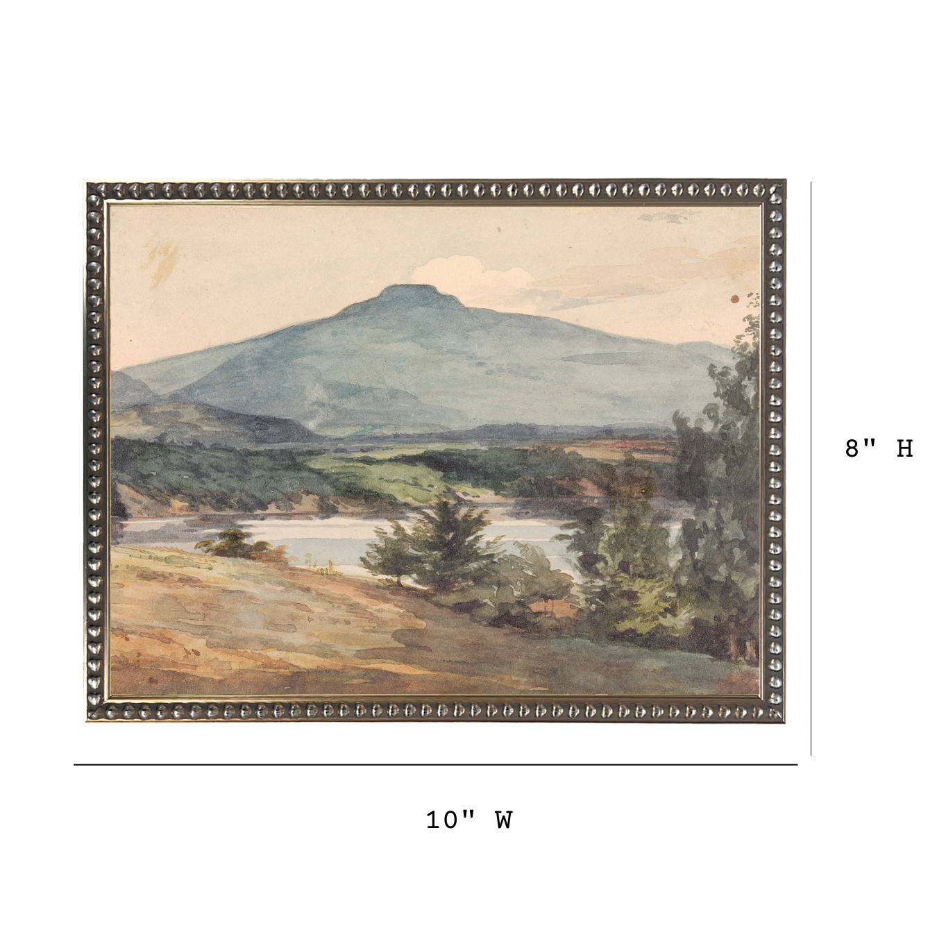 Vintage Watercolor Mountain Landscape Framed Art | By Luxe B Co.