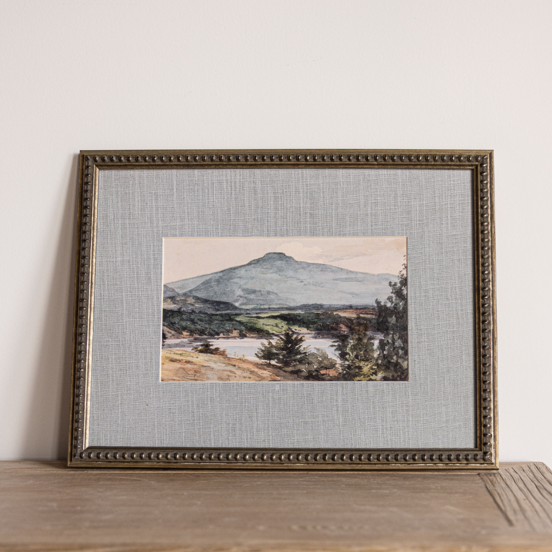 Vintage Watercolor Mountain Landscape Framed Art | By Luxe B Co.