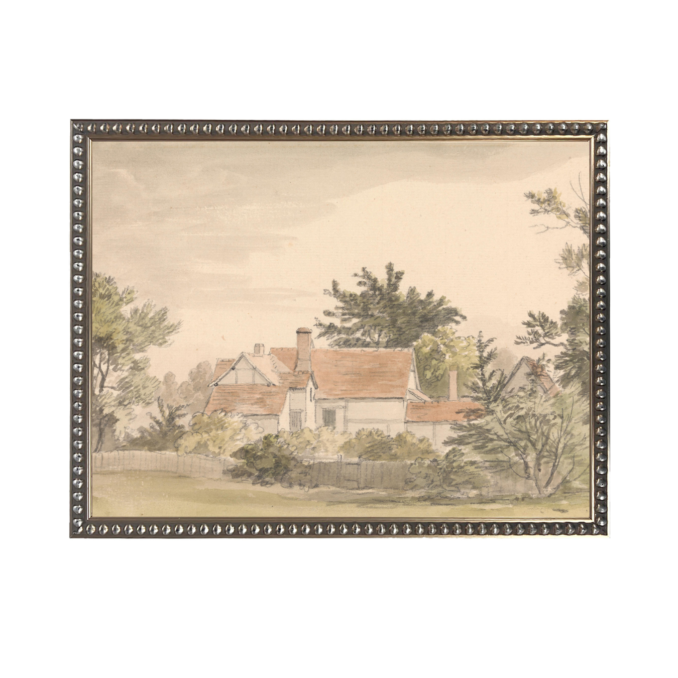 Vintage Watercolor Sketched House Framed Art | By Luxe B Co.