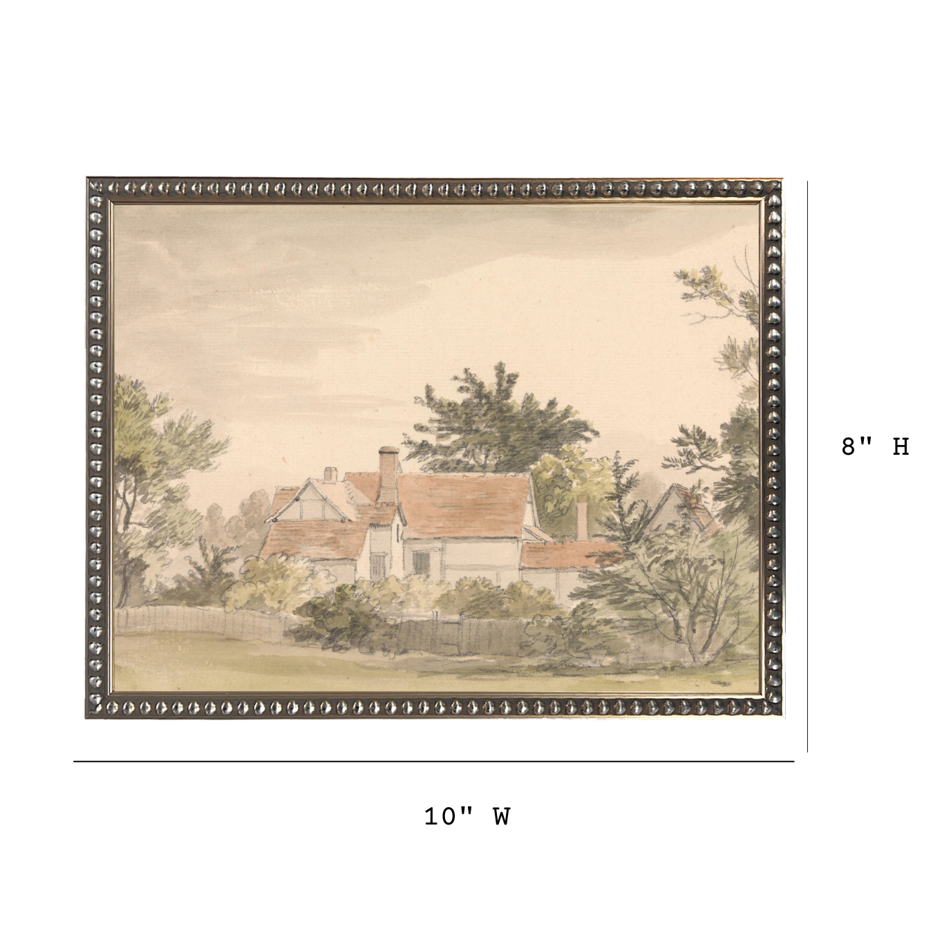 Vintage Watercolor Sketched House Framed Art | By Luxe B Co.