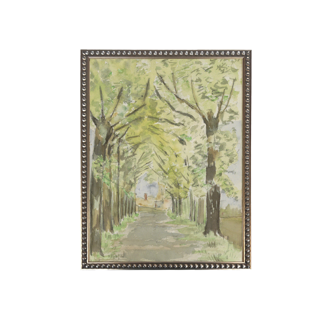 Vintage Watercolor Tree Scenery Framed Art | By Luxe B Co.
