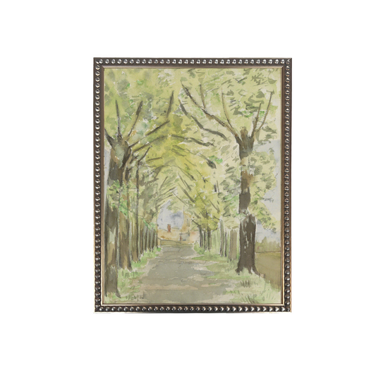Vintage Watercolor Tree Scenery Framed Art | By Luxe B Co.