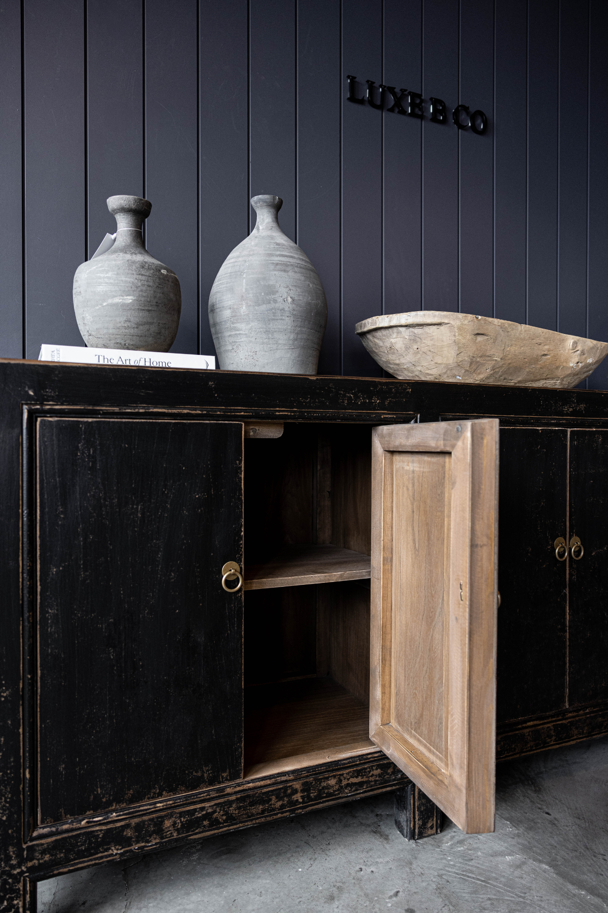 Visalia Reclaimed Elm Wood Console Table Grand | By Luxe B Co.