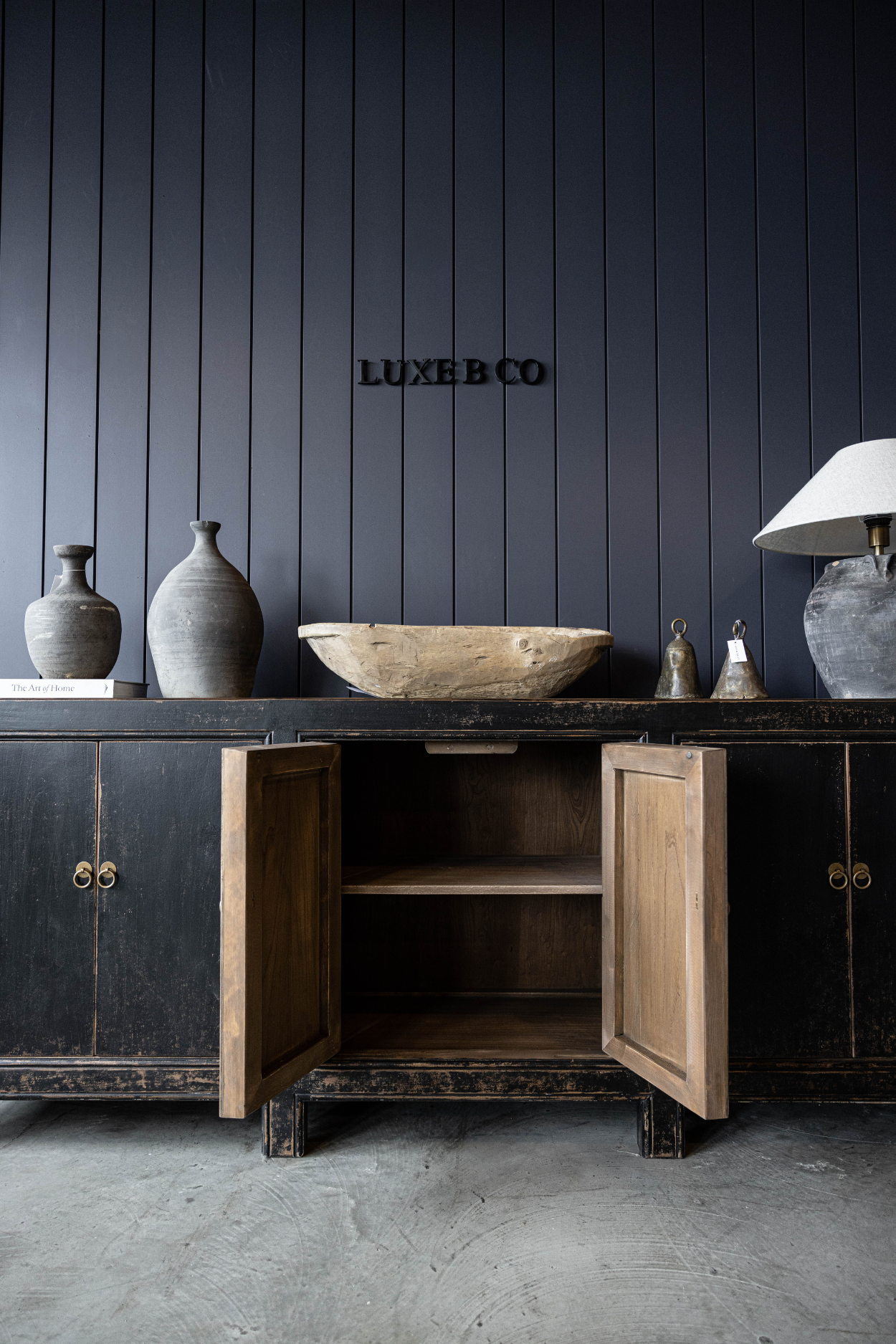 Visalia Reclaimed Elm Wood Console Table Grand | By Luxe B Co.