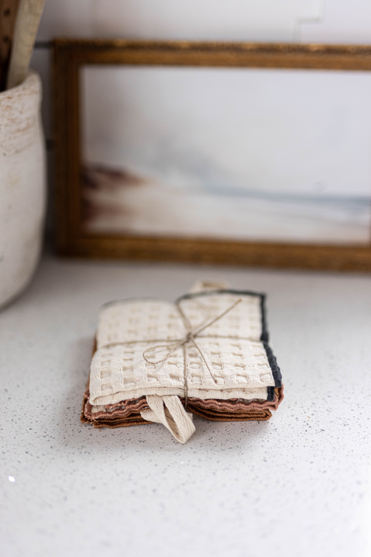 Waffle Weave Square Dish Cloths | By Luxe B Co. 