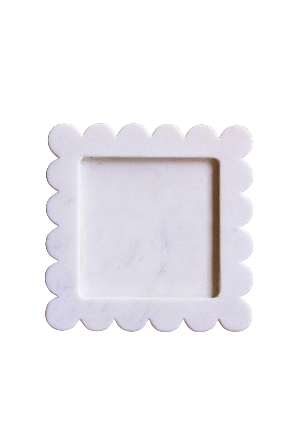 White Marble Scalloped Tray | By Luxe B Co.