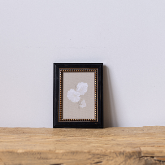 White Carnation | French Beaded Brass Inspired Framed Art By Luxe B Co. 