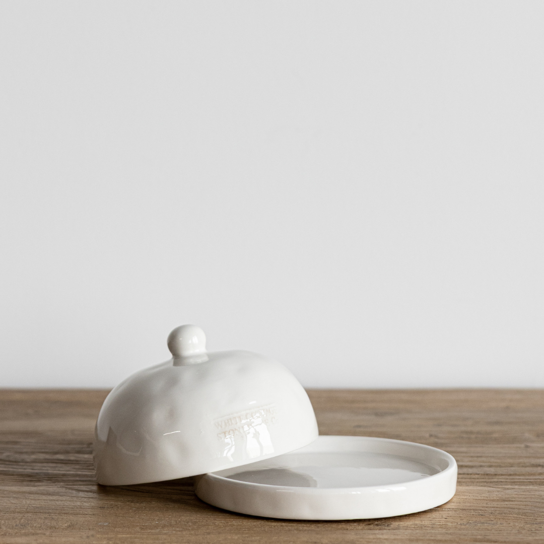 White Cottage Mini Butter Dish | By Luxe B Co.