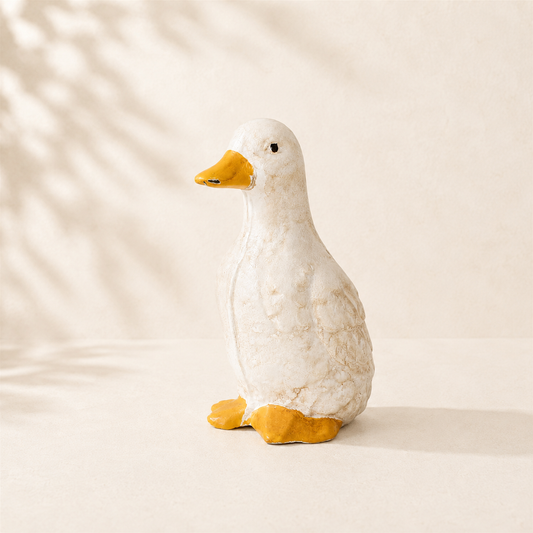 White Iron Duck Figurine By Luxe B Co. 