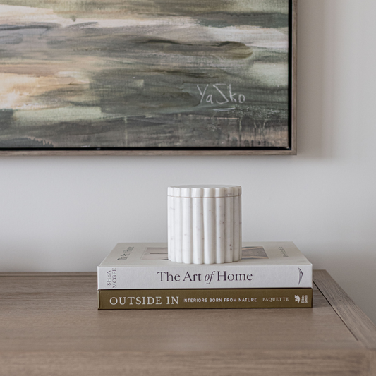 White Marble Fluted Jar | By Luxe B Co.