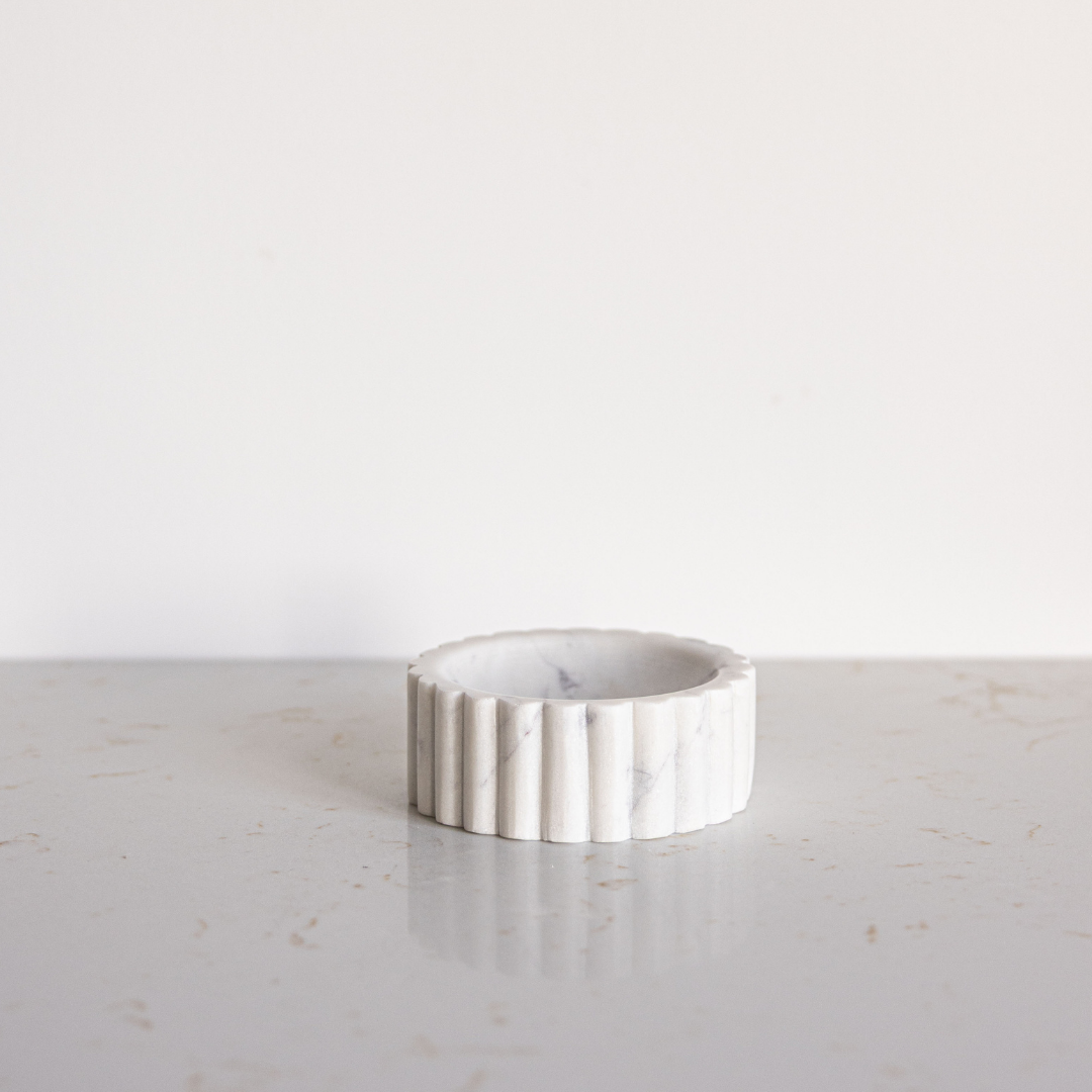 White Marble Fluted Soap Dish | By Luxe B Co.