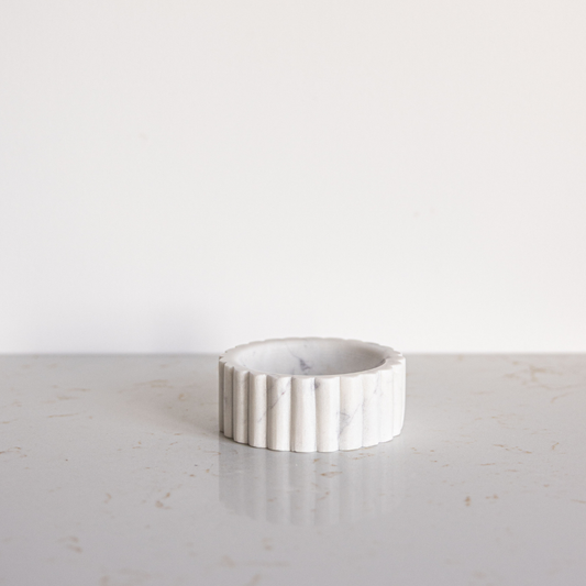 White Marble Fluted Soap Dish | By Luxe B Co.