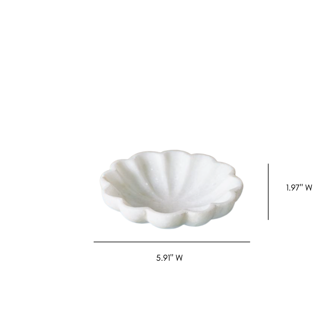 White Marble Scallop Bowl | By Luxe B Co.