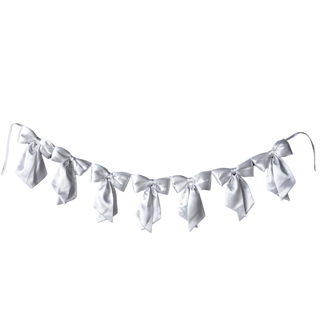 White Satin Bow Garland | By Luxe B Co.