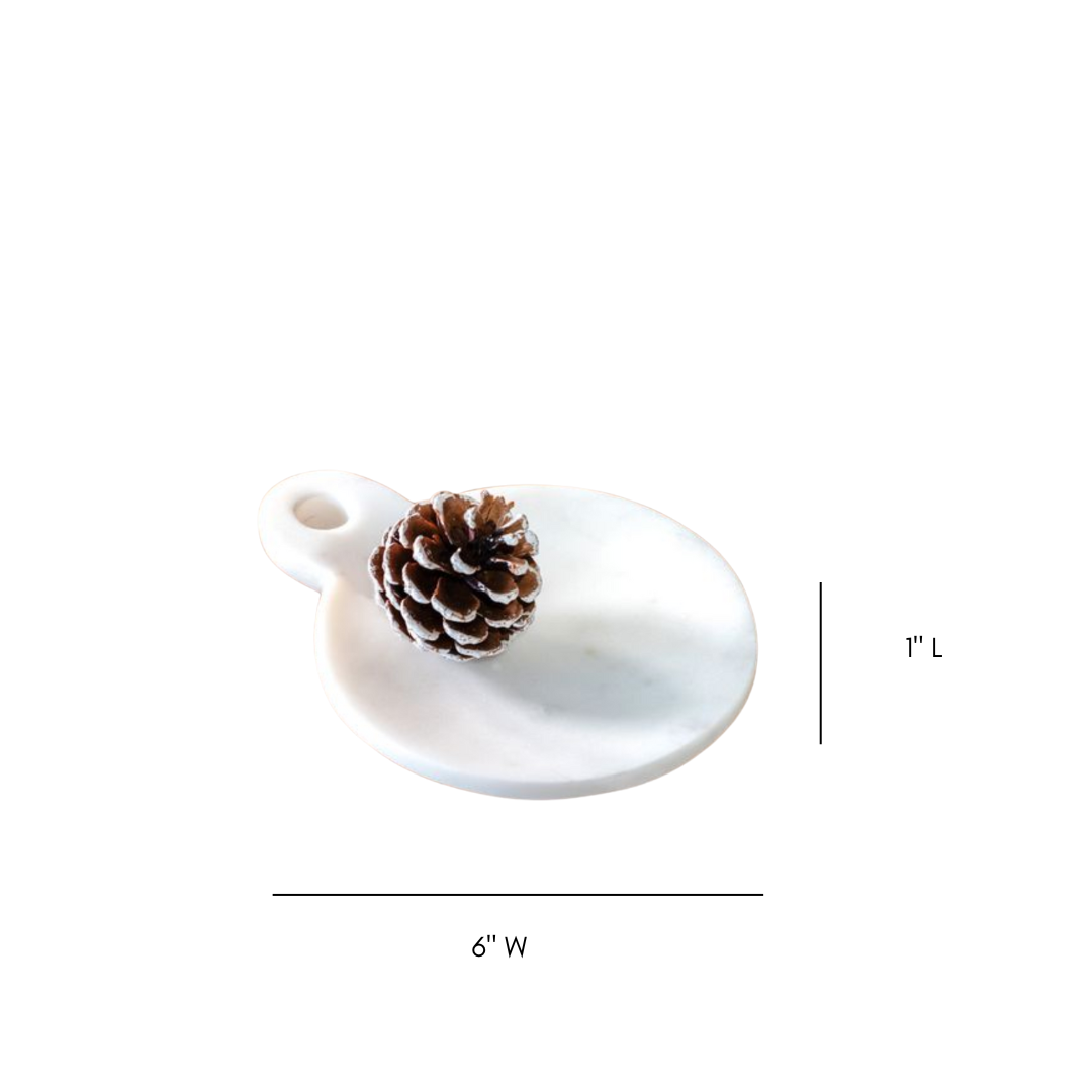 White Shallow Marble Dish | By Luxe B Co.
