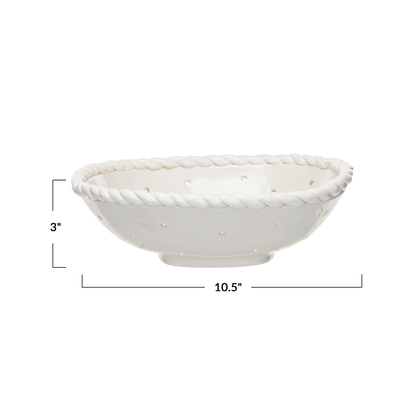 White Stoneware Berry Colander | By Luxe B Co. 