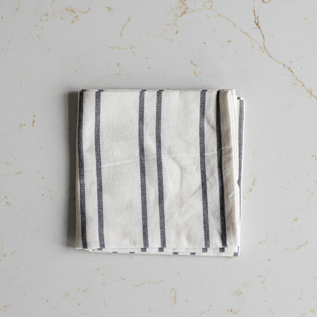 White Striped Tea Towel | By Luxe B Co.