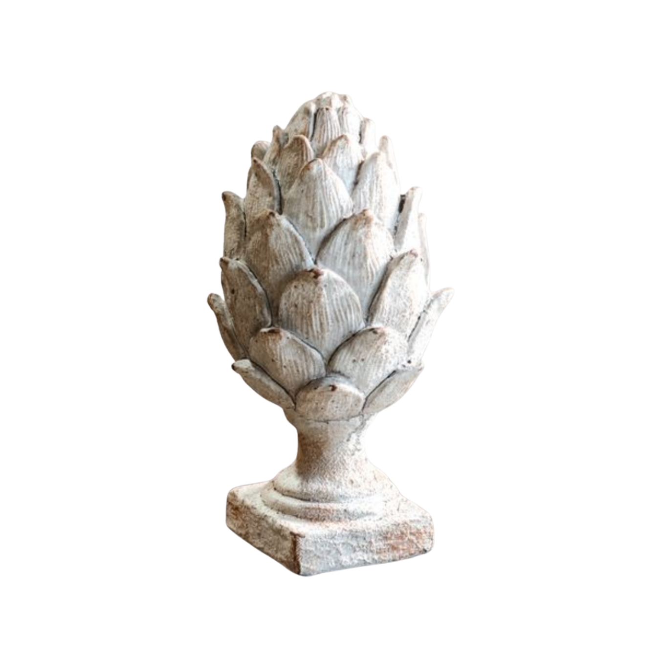 White Washed Artichoke Statue | By Luxe B Co.
