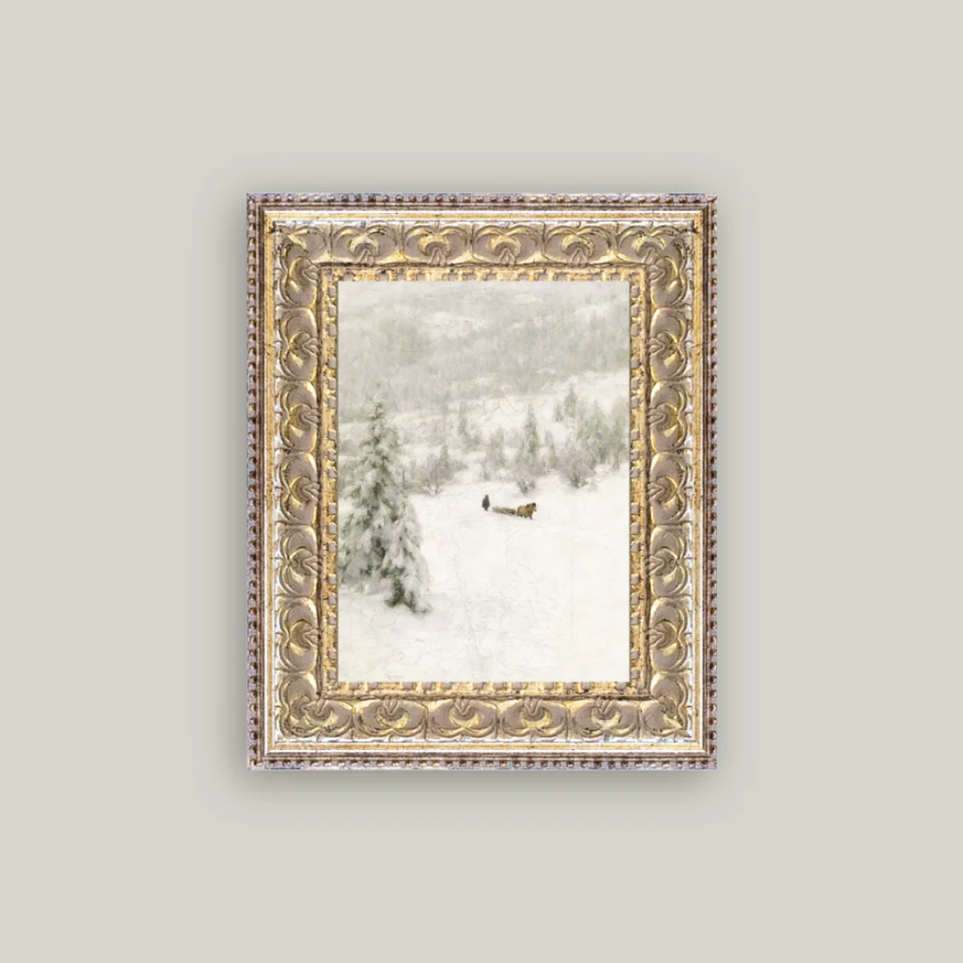 Winter Landscape Framed Antique Inspired Art | By Luxe B Co