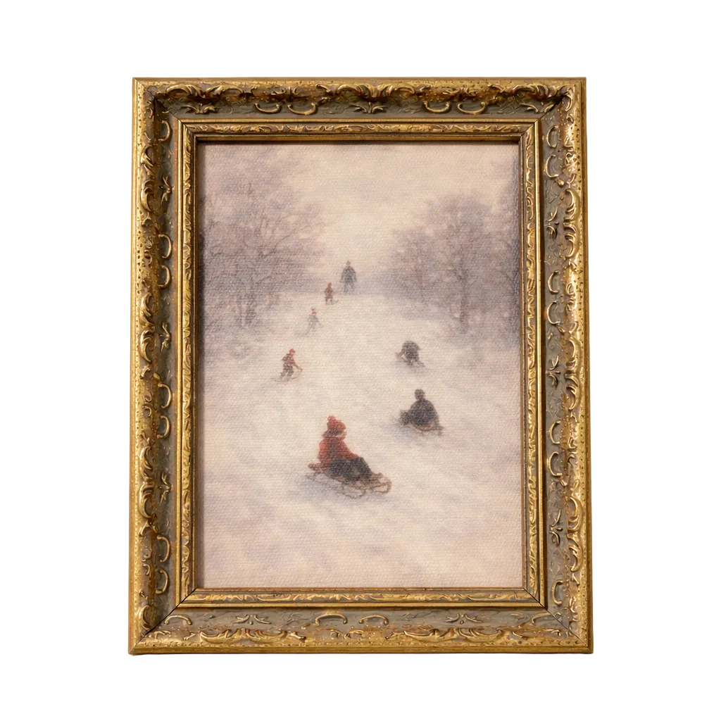 Antique-inspired framed art featuring a gold leaf crown design, titled Winter Rush by Luxe B Co.