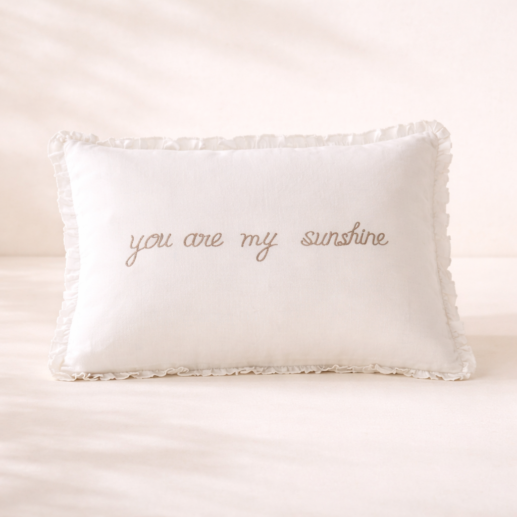 You Are My Sunshine Embroidery Throw Pillow | By Luxe B Co.