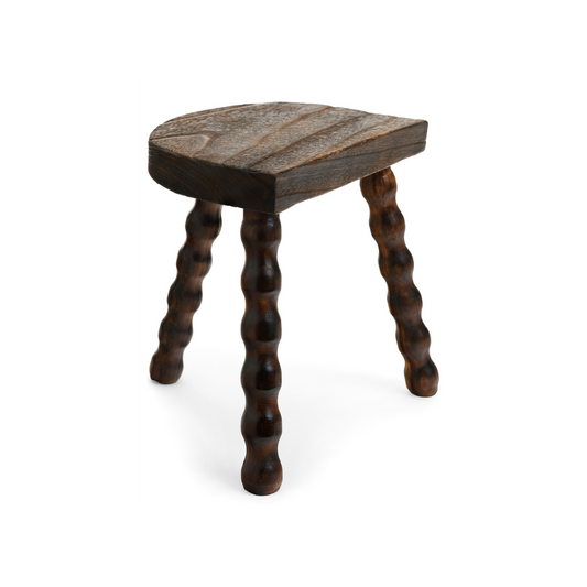 Brown Wooden Bobbin Leg Stool