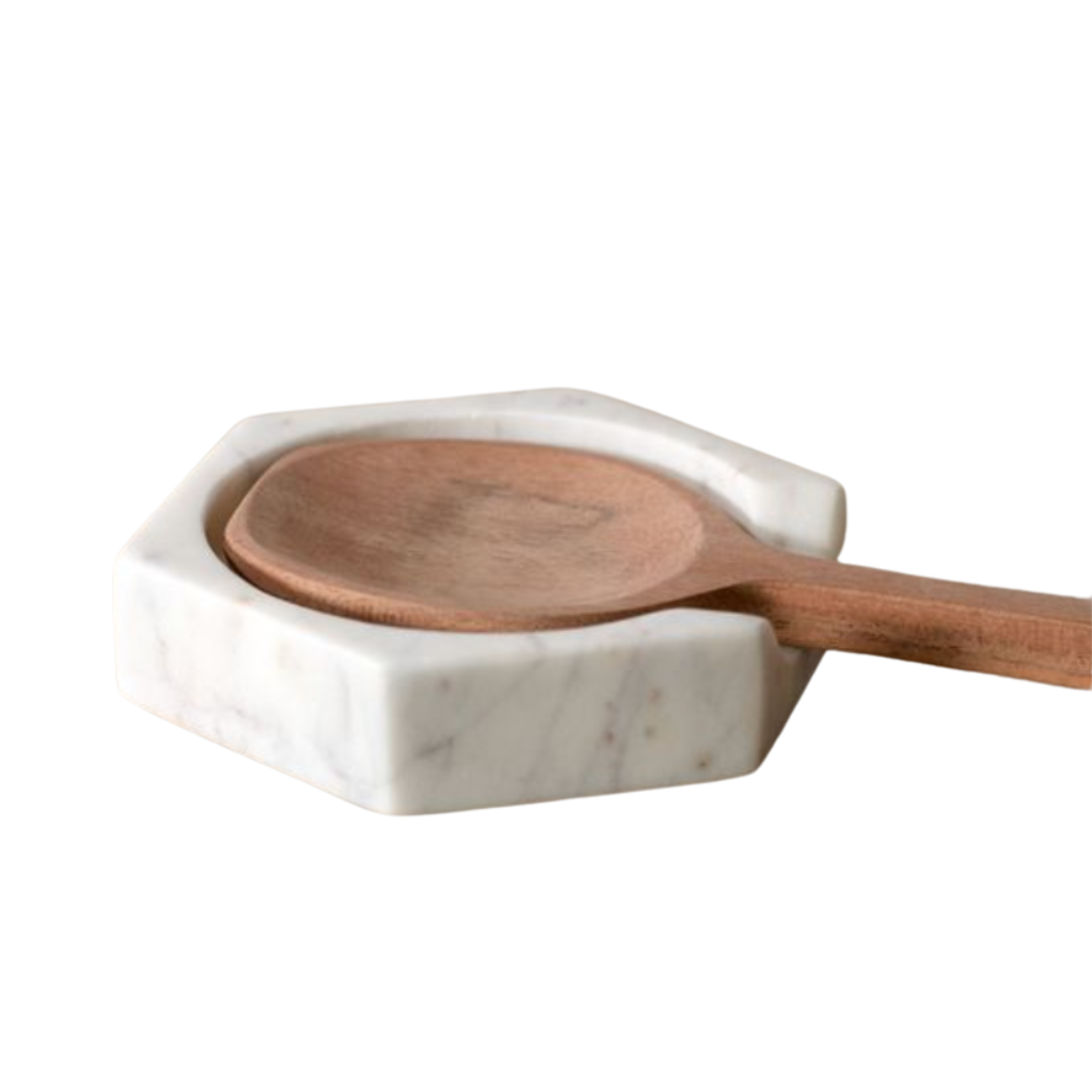 Marble Hexagon Spoon Rest - Luxe B Co