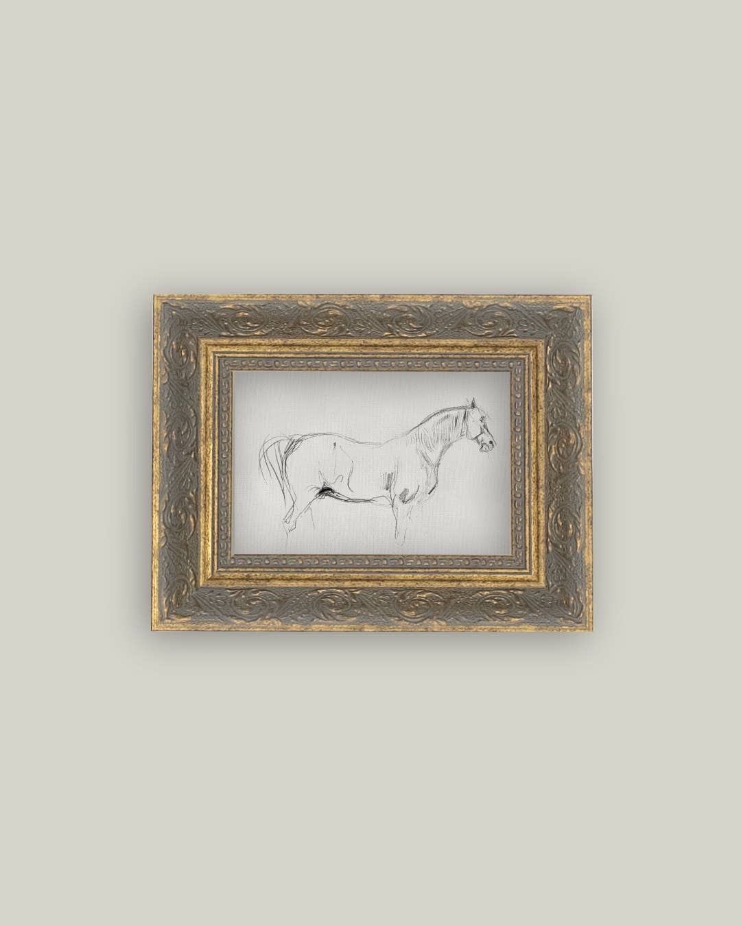 Horse Sketch Framed Antique Art - Luxe B Co