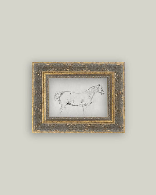 Horse Sketch Framed Antique Art - Luxe B Co